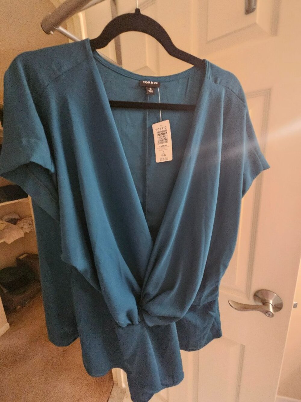 3x Torrid Teal Wrap Blouse